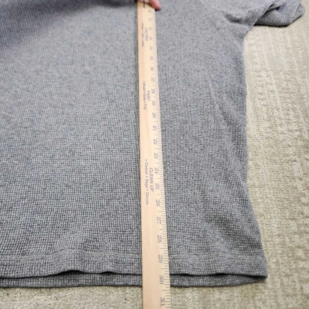 Polo Ralph Lauren Shirt Men‎ 2XLT Waffle Knit Thermal Heavy Cotton Gray Crewneck